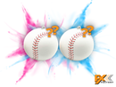 Gender Reveal Exploding Base Balls 2pk